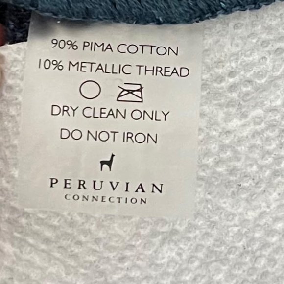 Peruvian Connection Small Green Brown Metallic Detail 3/4 Sleeve Brocade Dress - Picture 6 of 6